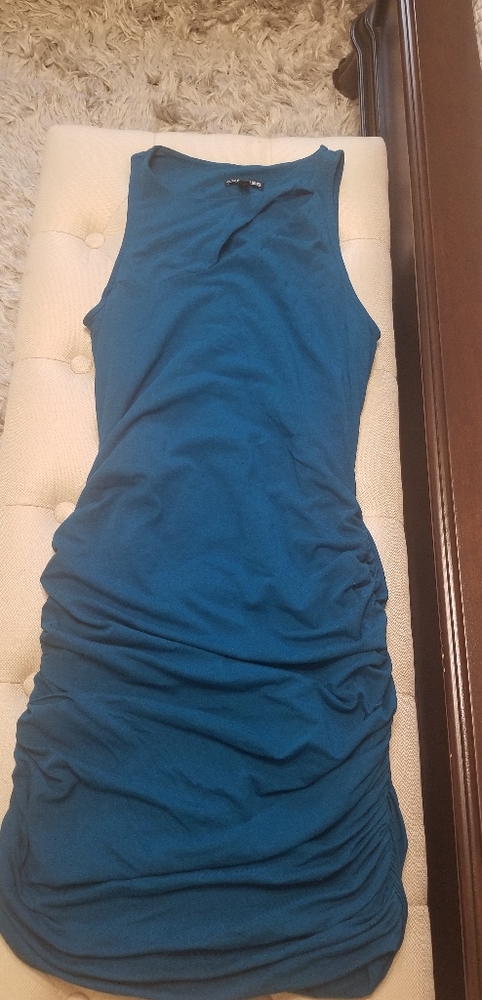 Express Ruched Teal Dress in size Small